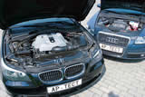 Двигатели  BMW 545i и Audi A6 4.2 quattro